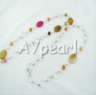 Wholesale Gemstone Jewelry-pearl three-jade necklace
