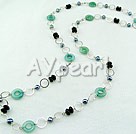 Wholesale black pearl blue jasper necklace