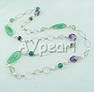 Wholesale Gemstone Necklace-pearl rainbow fluorite necklace