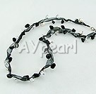 black-white crytal pearl necklace