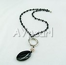 Wholesale Gemstone Necklace-black agate necklace