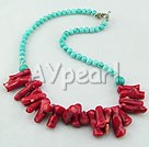 Wholesale Jewelry-coral turquoise necklace