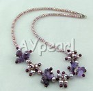 Wholesale garnet pearl amethyst necklace