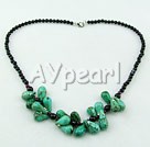 Wholesale Gemstone Necklace-Black agate turquoise necklace