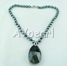 Sea shell beads austrian crystal necklace