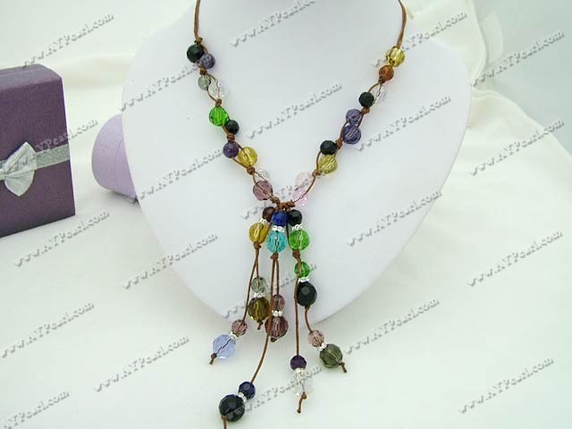 multi-color crystal necklace