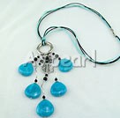 Wholesale Gemstone Jewelry-black agate kyanite necklace