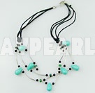 turquoise black agate necklace