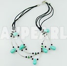 Wholesale turquoise black agate necklace