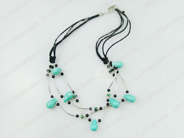 agate collier noir turquoise