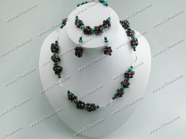 garnet turquoise jewelry set