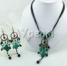 Wholesale Gemstone Necklace-black agate blue jade set