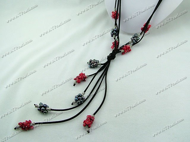black pearl coral necklace