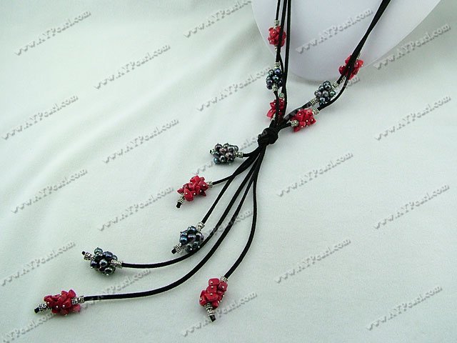 black pearl coral necklace