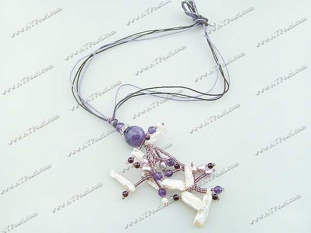 Pearl Amethyst Granatkette