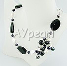 Wholesale Jewelry-pearl black agate necklace