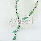 Wholesale Gemstone Necklace-Carven green agate necklace