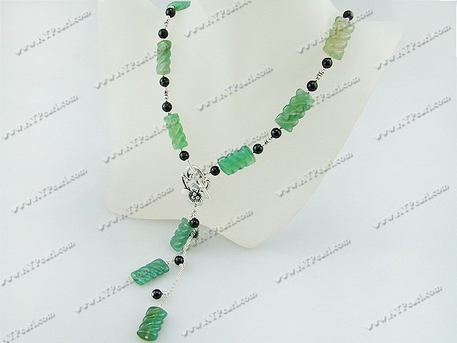 Carven green agate necklace