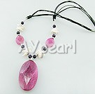 Wholesale Gemstone Jewelry-pearl botswana agate(dyed) necklace