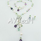 Wholesale Set Jewelry-pearl purple fluorite set