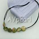 Wholesale Gemstone Jewelry-green piebald stone necklace