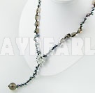 Wholesale black pearl smoky quartz necklace