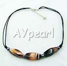 Wholesale Gemstone Jewelry-black pearl agate necklace