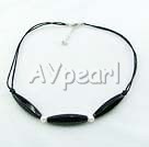 Wholesale Gemstone Necklace-pearl black agate necklace