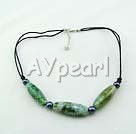 Wholesale Gemstone Necklace-green grass agate necklace