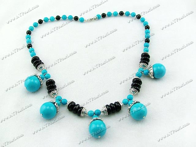 noir bleu turquoise collier agate