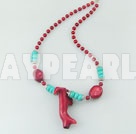coral turquoise alaqueca necklace