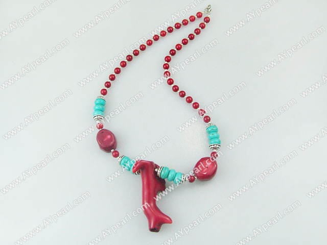 coral turquoise alaqueca necklace