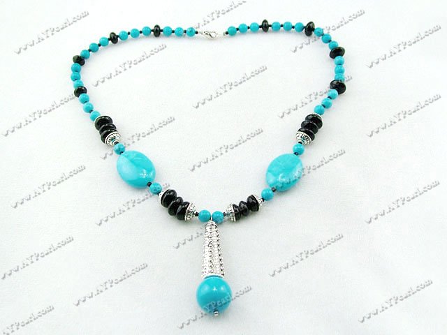 turquoise black agate necklace