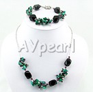 Wholesale black stone garnet turquoise necklace