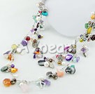 Wholesale clored pearl multi-stone necklace