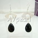 Wholesale black agate shell earrings