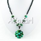 Wholesale black agate phenix stone necklace