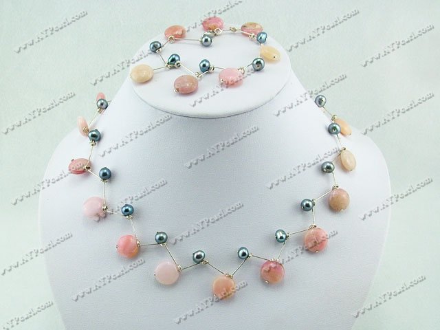 black pearl pink opal set