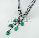 Wholesale black agate phenix stone necklace
