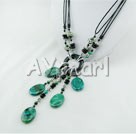 Wholesale Gemstone Necklace-black agate phenix stone necklace