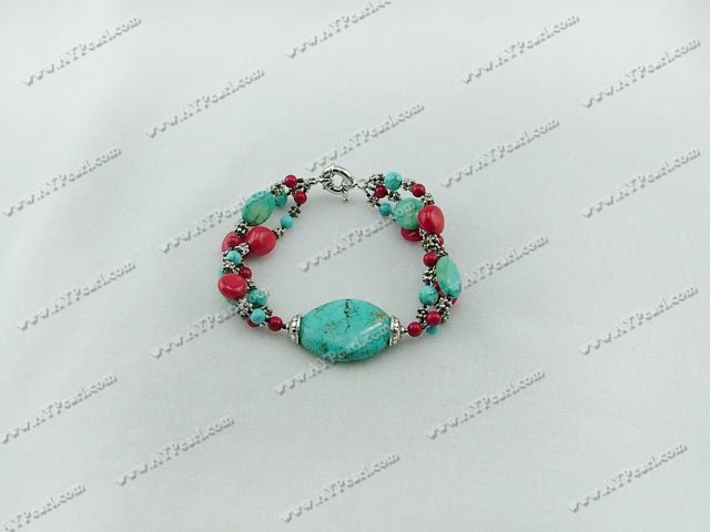 coral turquoise alaqueca bracelet