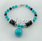 pierre turquoise bracelet noir