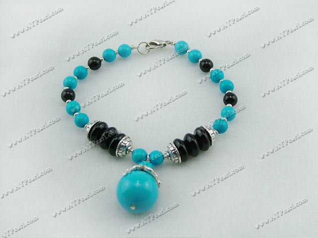 turquoise black stone bracelet