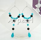 -turquoise black agate earrings