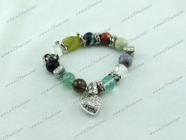colored multi-stone pearl bracelet