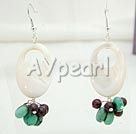 turquoise shell garnet earring