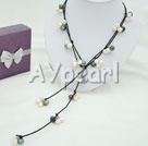 Wholesale black-white pearl necklace