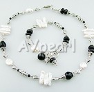 pearl black agate set