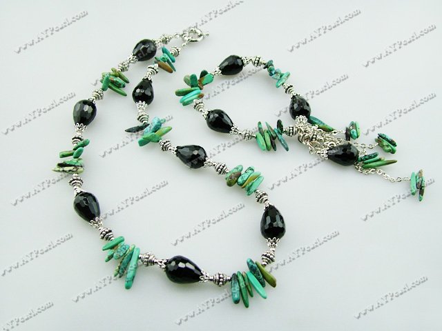 Turquoise and black agate set