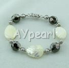 Wholesale pearl crystal white lip shell bracelet